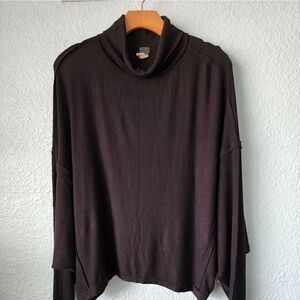 We the free turtleneck oversized long sleeve blouse